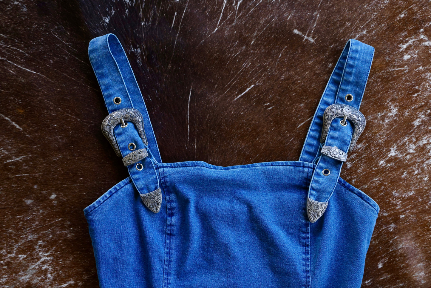Denim Belt Buckle Dress
