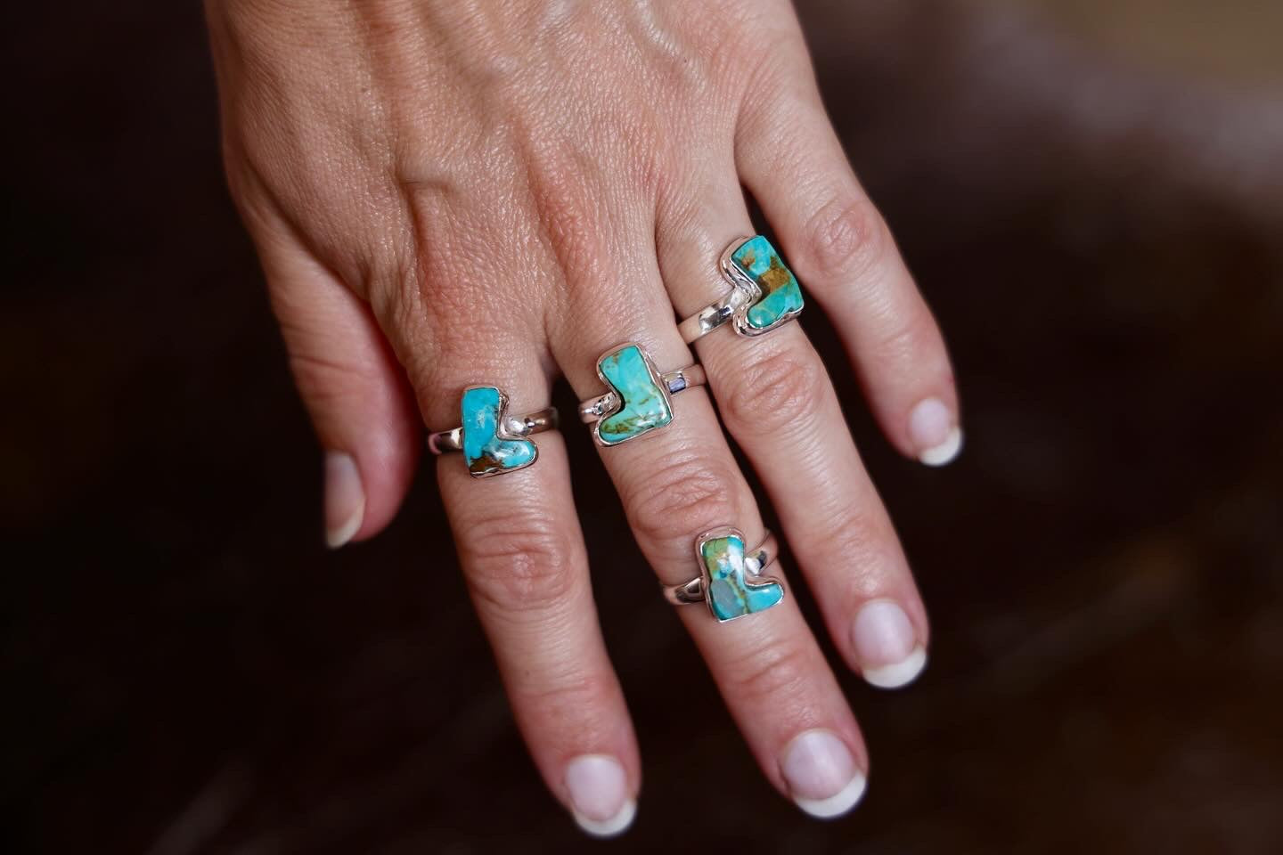 Kingman Turquoise Boot Sterling Silver statement ring