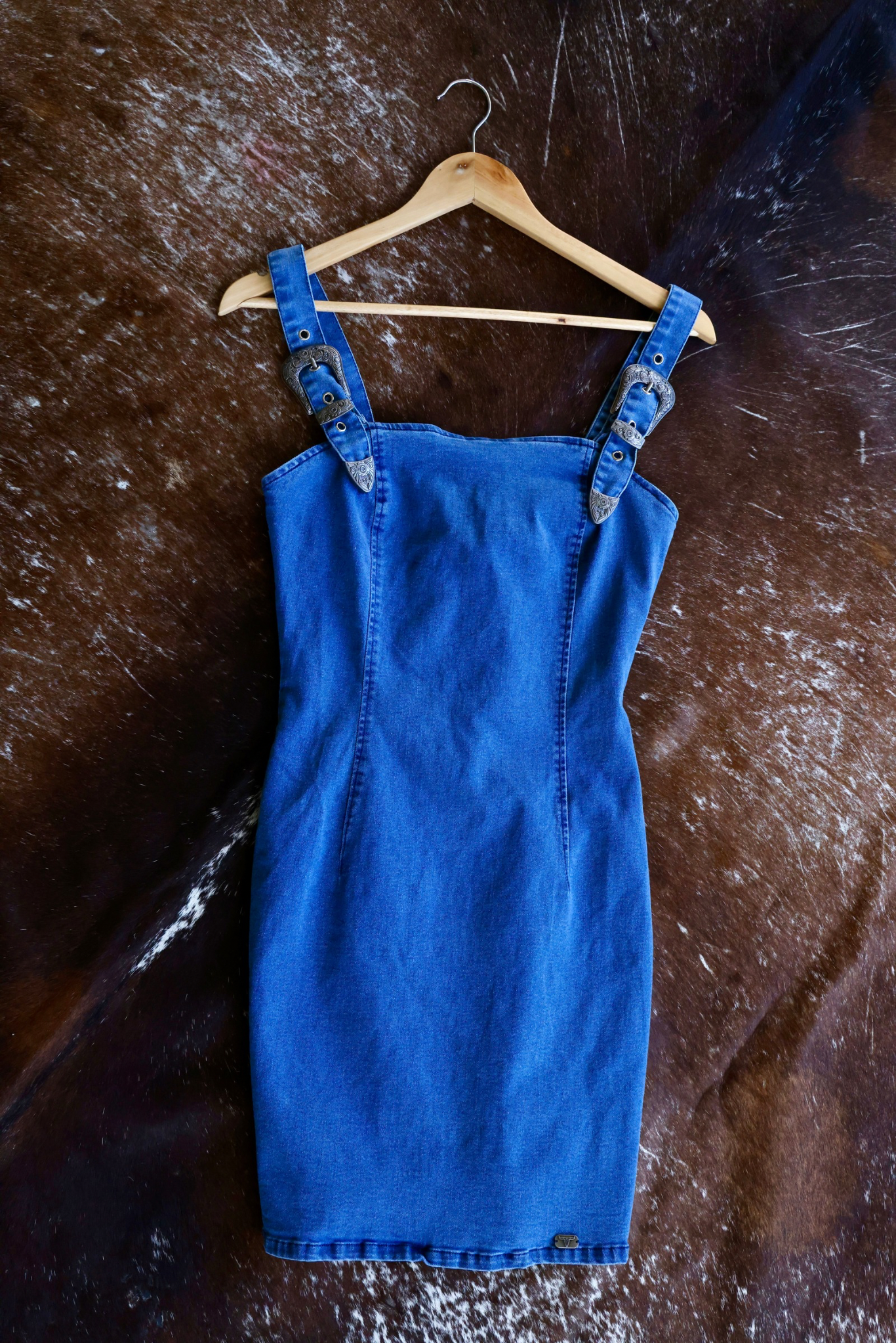 Denim Belt Buckle Dress