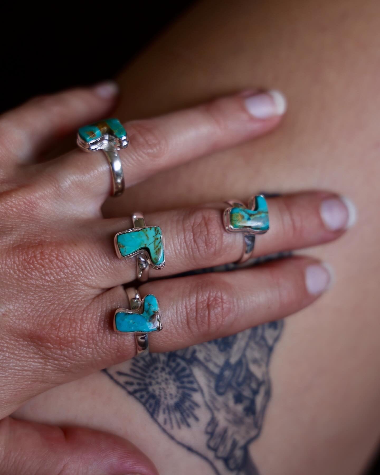 Kingman Turquoise Boot Sterling Silver statement ring