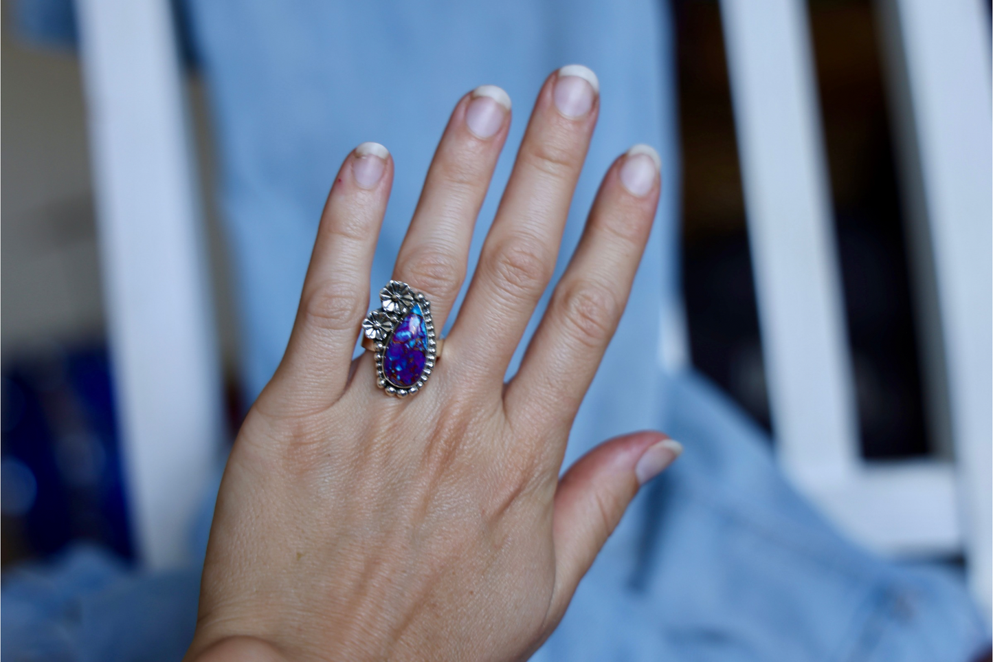 Copper Purple Sterling Silver statement ring