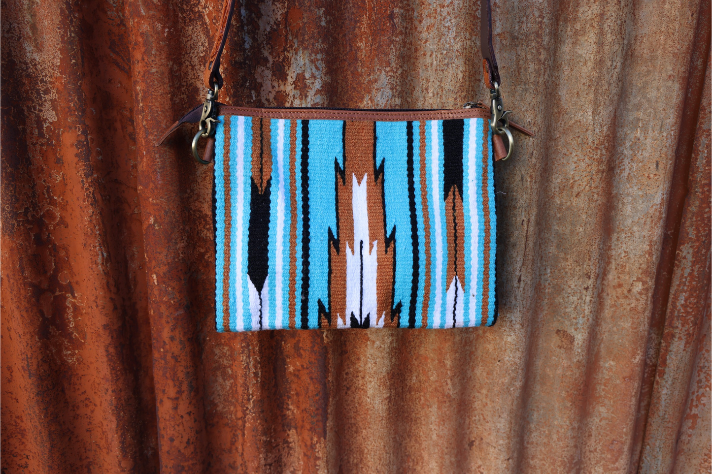 Turquoise Navajo Saddle Blanket Clutch