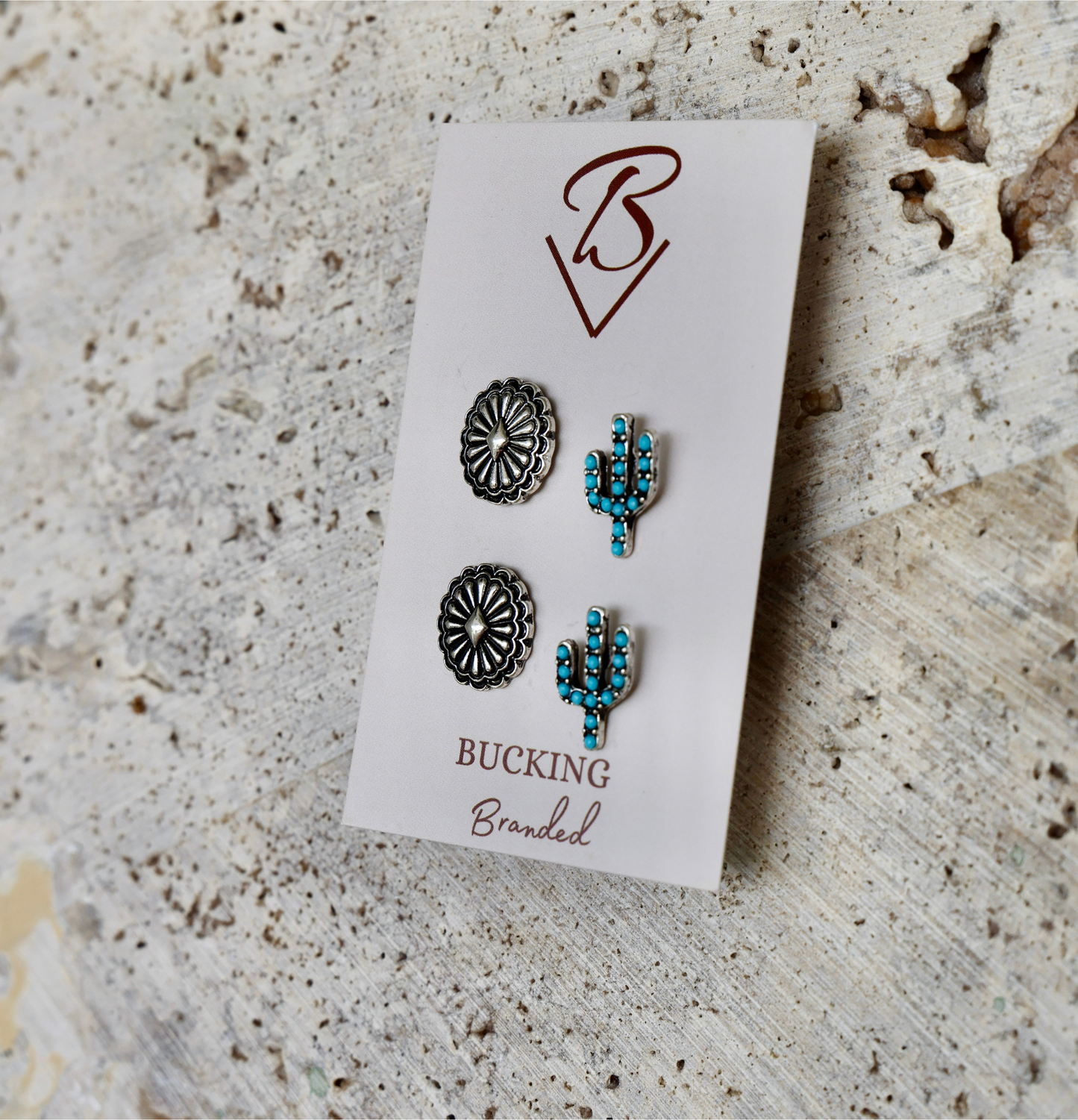 Concho Cactus stud set